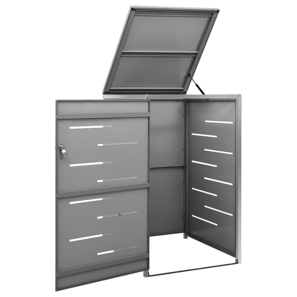 vidaXL Søppeldunkskur enkelt 69x77,5x112,5 cm rustfritt stål