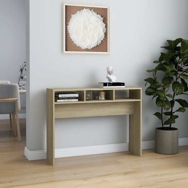 vidaXL Konsollbord sonoma eik 105x30x80 cm konstruert tre