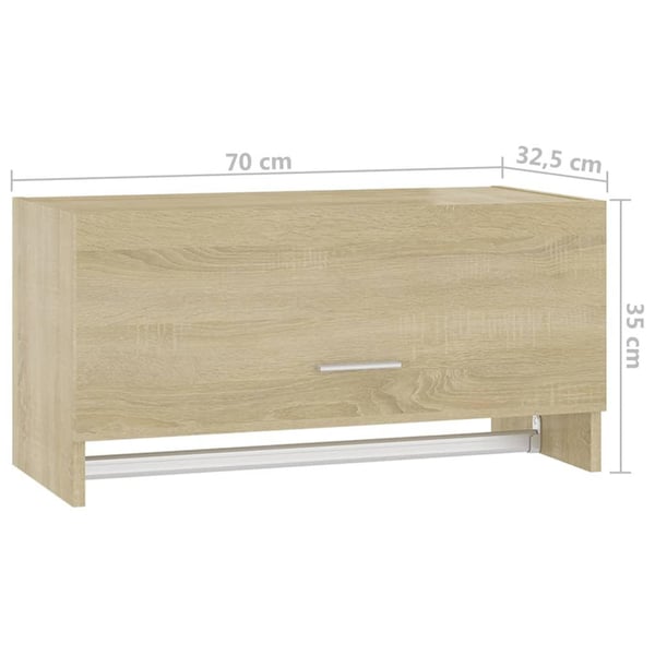 vidaXL Garderobe sonoma eik 70x32,5x35 cm sponplate