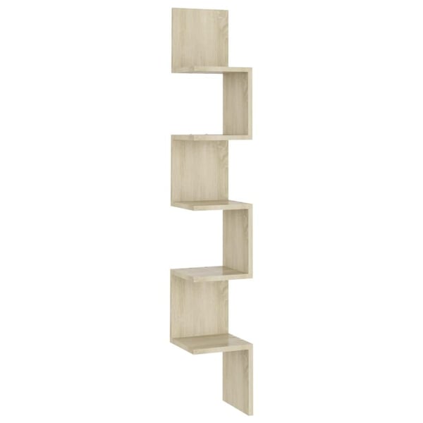 vidaXL Veggmontert hjørnehylle sonoma eik 20x20x127,5cm konstruert tre
