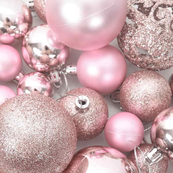 vidaXL Julekulesett 100 deler rosa