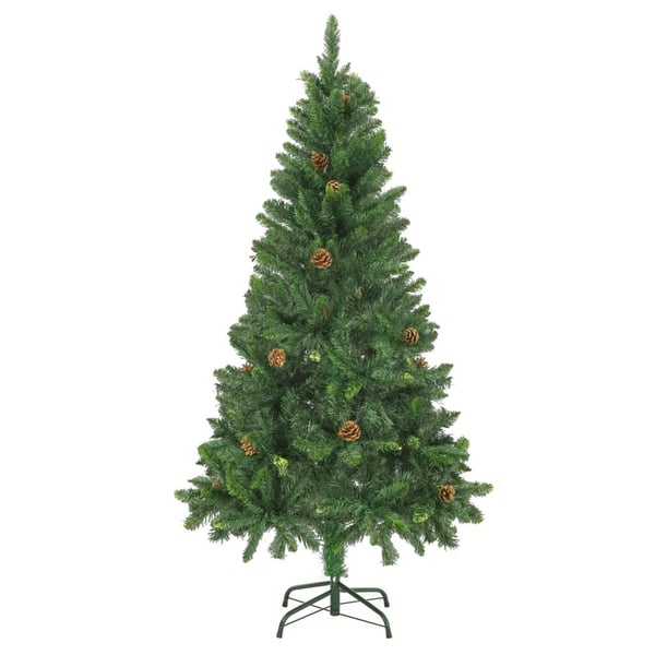 vidaXL Joulukuusi esivalaistu palloilla ja kävyillä 150 cm