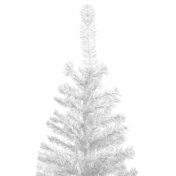 vidaXL kunstigt juletræ med lys og kuglesæt 240 cm hvid