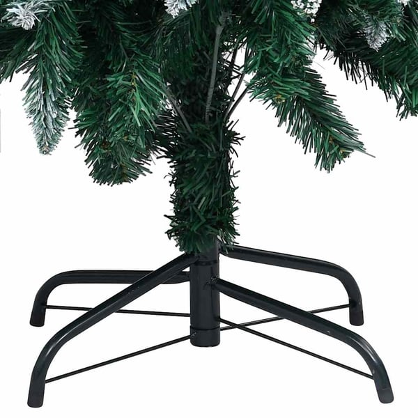 vidaXL kunstigt juletræ med LED og kuglesæt og fyrrekogler 210 cm