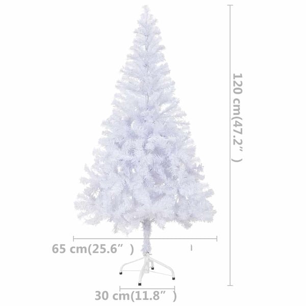 vidaXL kunstigt juletræ med lys og kuglesæt 120 cm 230 grene