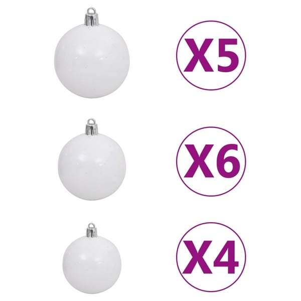 vidaXL kunstigt juletræ med lys og kuglesæt 120 cm PVC sort