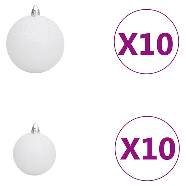 vidaXL kunstigt juletræ med lys og kuglesæt 210 cm PVC grøn