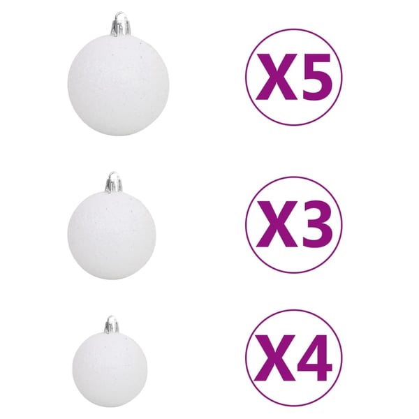 vidaXL Forhåndsbelyst kunstig juletre med kulesett 180 cm 620 grener