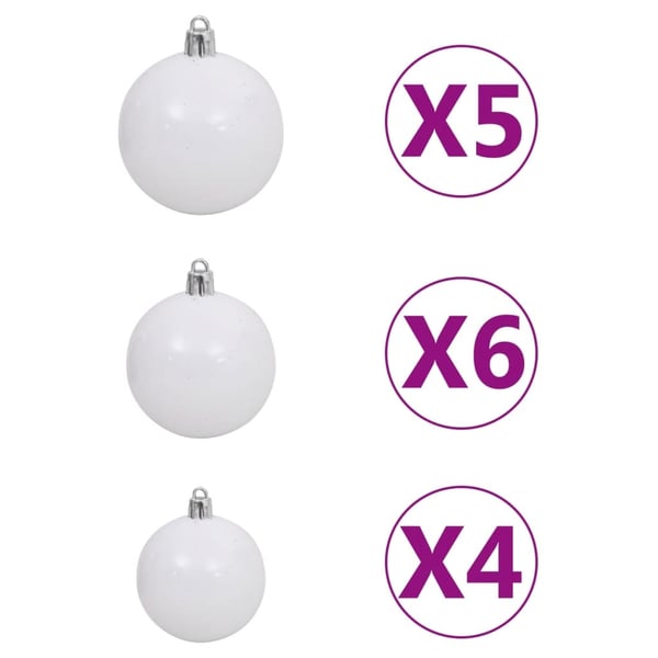 vidaXL kunstigt juletræ med lys og kuglesæt 120 cm grøn