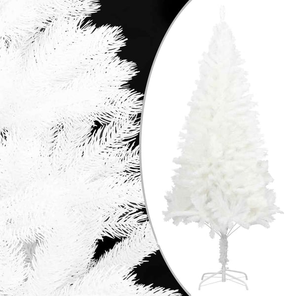 vidaXL Forhåndsbelyst kunstig juletre med kulesett hvit 150 cm
