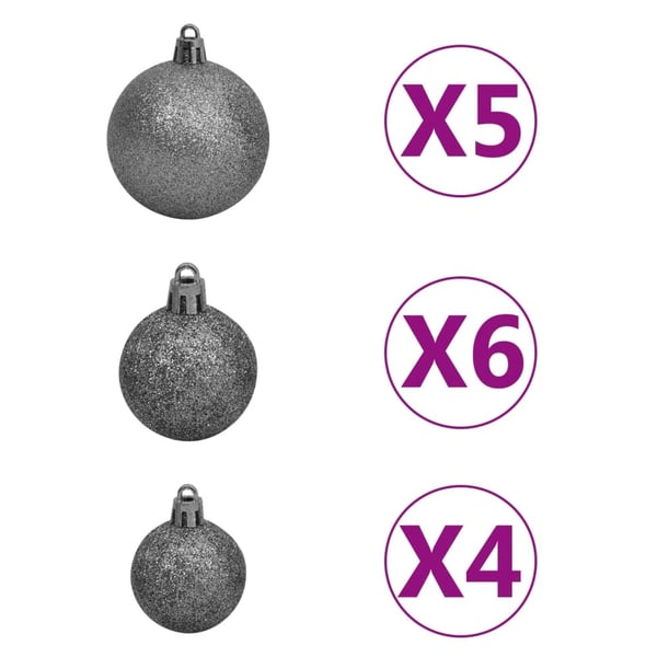vidaXL juletræ med sne + lys + julekugler og grankogler 150 cm