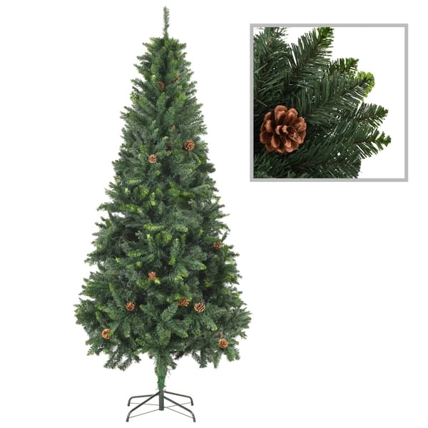 vidaXL Joulukuusi esivalaistu palloilla ja kävyillä 210 cm