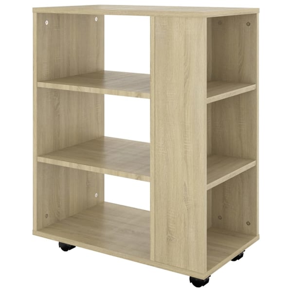 vidaXL skab med hjul 60x35x75 cm spånplade sonoma-eg