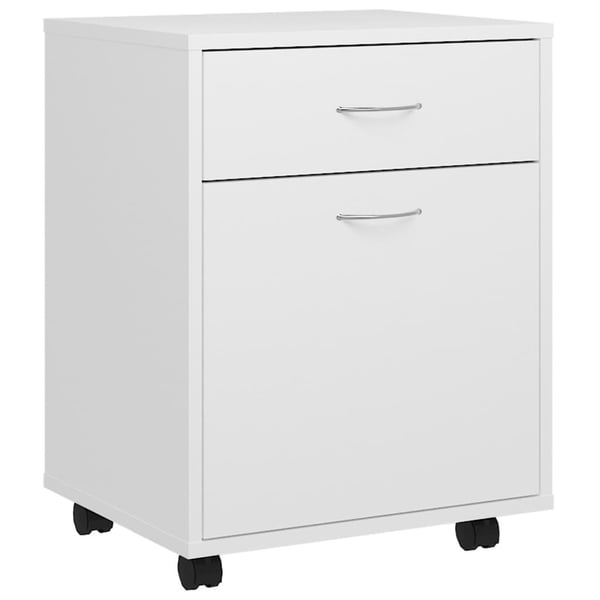 vidaXL Rulleskap hvit 45x38x54 cm konstruert tre