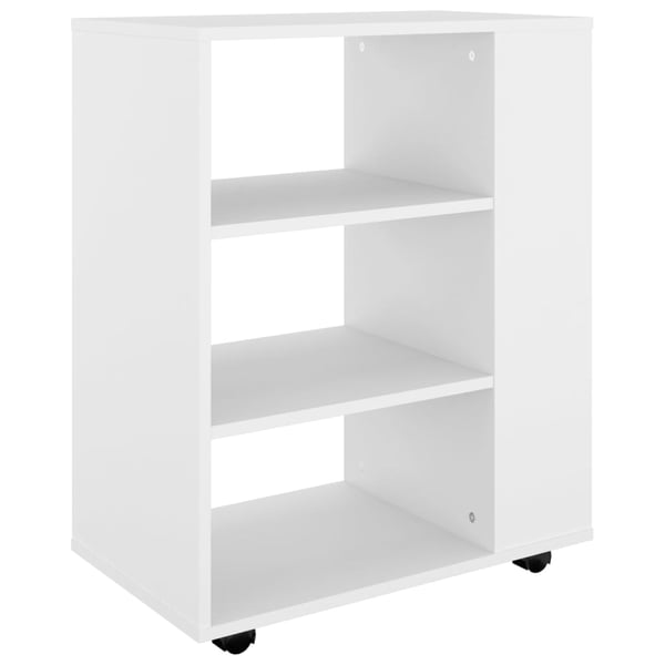 vidaXL skab med hjul 60x35x75 cm spånplade hvid