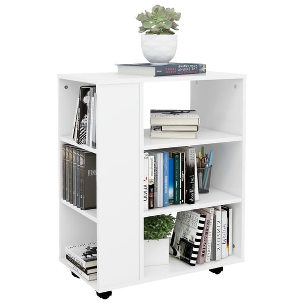 vidaXL skab med hjul 60x35x75 cm spånplade hvid