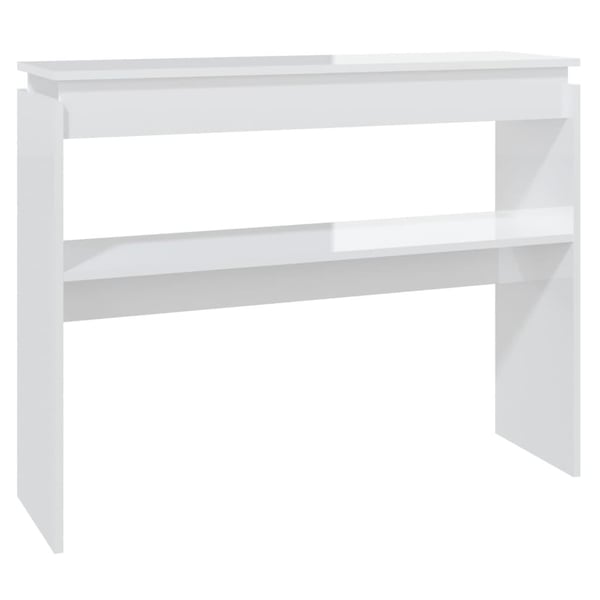 vidaXL konsolbord 102x30x80 cm spånplade hvid højglans