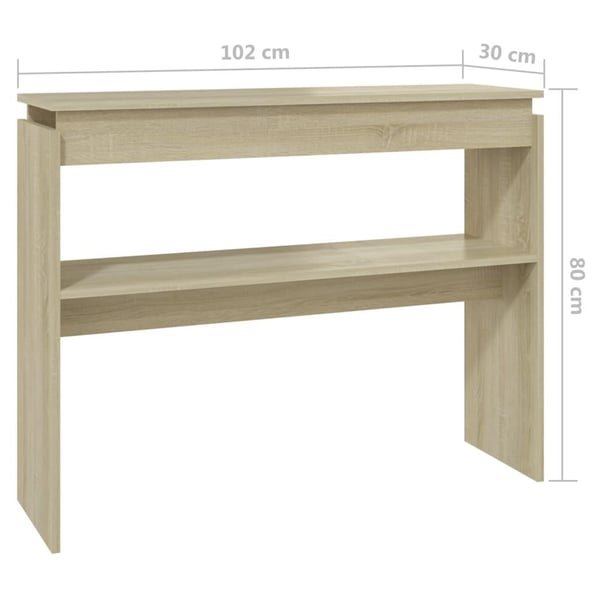 vidaXL konsolbord 102x30x80 cm spånplade sonoma-eg