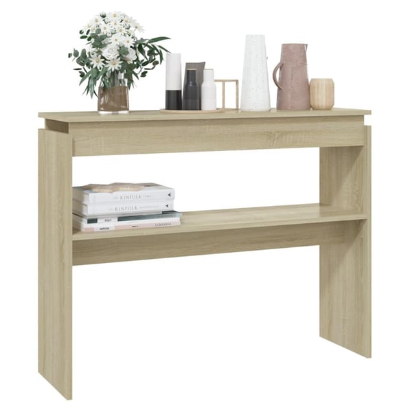 vidaXL konsolbord 102x30x80 cm spånplade sonoma-eg