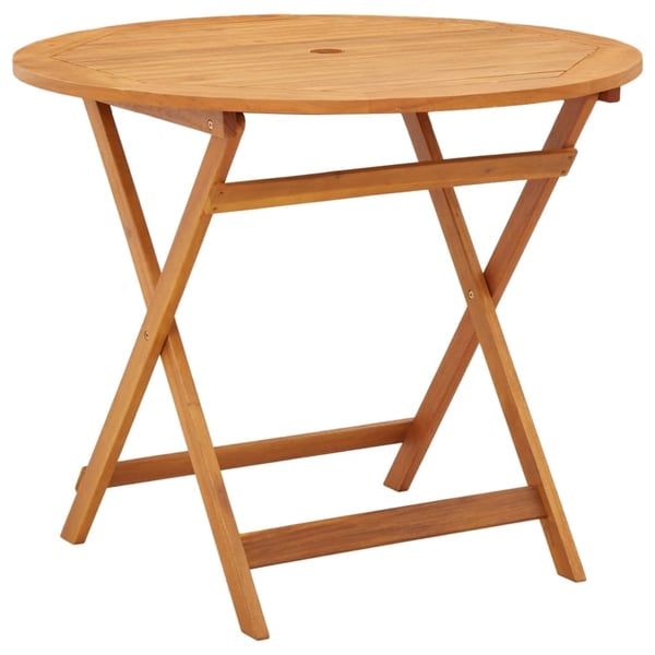 vidaXL Sammenleggbart hagebord Ø90x75 cm heltre eukalyptus