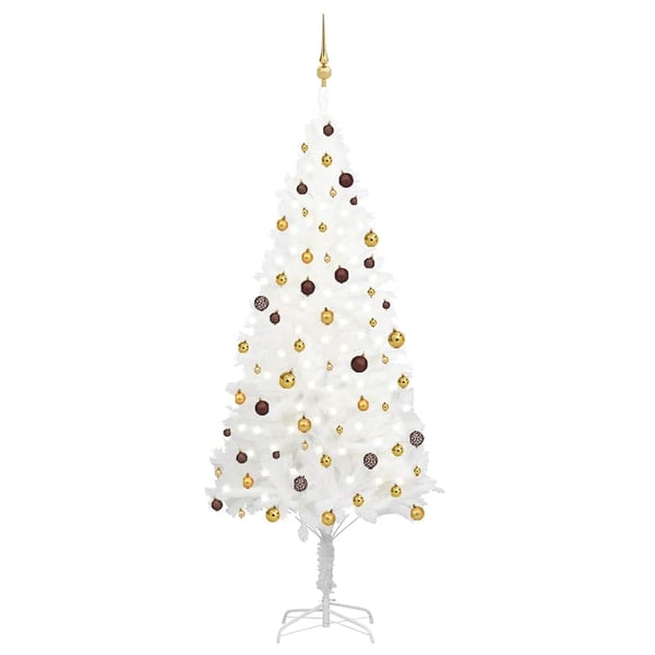 vidaXL Tekojoulukuusi palloilla esivalaistu valkoinen 240 cm PVC