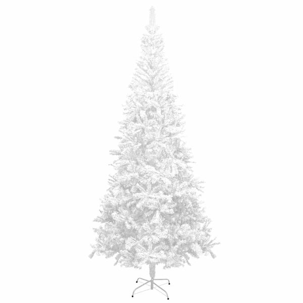 vidaXL Forhåndsbelyst kunstig juletre med kulesett L 240 cm hvit