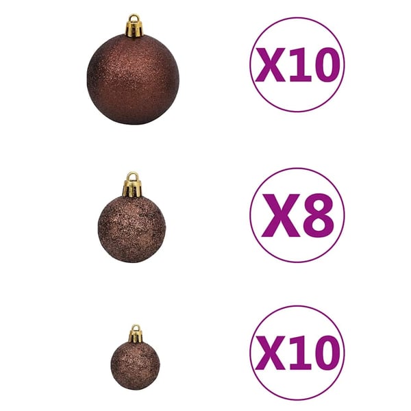 vidaXL Forhåndsbelyst kunstig juletre med kulesett L 240 cm hvit
