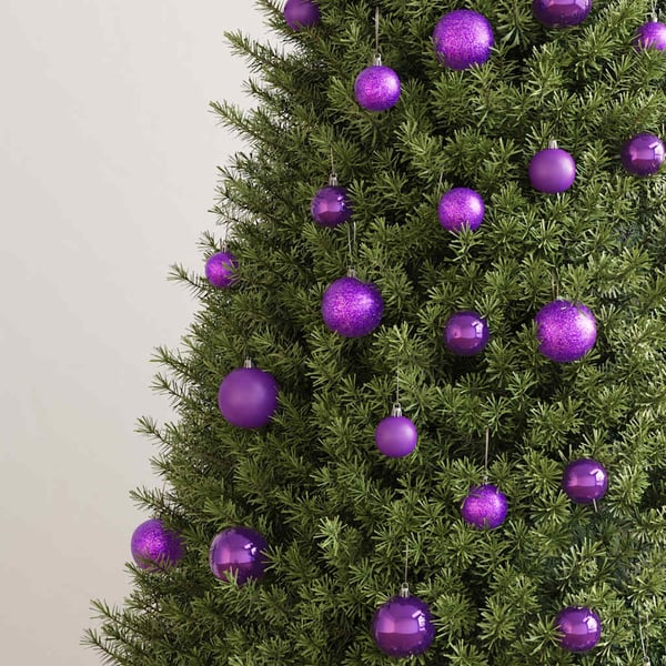 vidaXL Joulukuusen pallosarja 100 kpl violetti