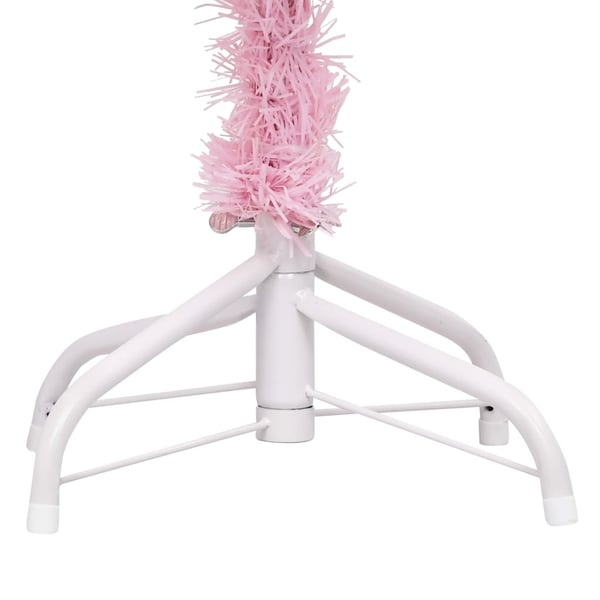 vidaXL Tekojoulukuusi palloilla esivalaistu pinkki 210 cm PVC
