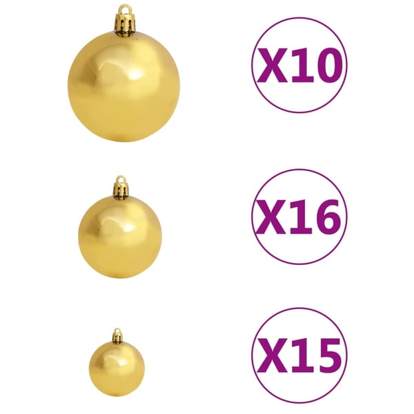 vidaXL Tekojoulukuusi palloilla esivalaistu pinkki 210 cm PVC