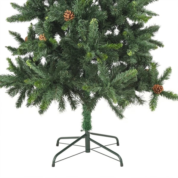 vidaXL Forhåndsbelyst kunstig juletre med kulesett grønn 210 cm