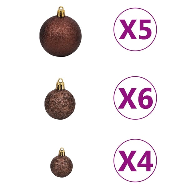 vidaXL Forhåndsbelyst kunstig juletre med kulesett hvit 180 cm PVC