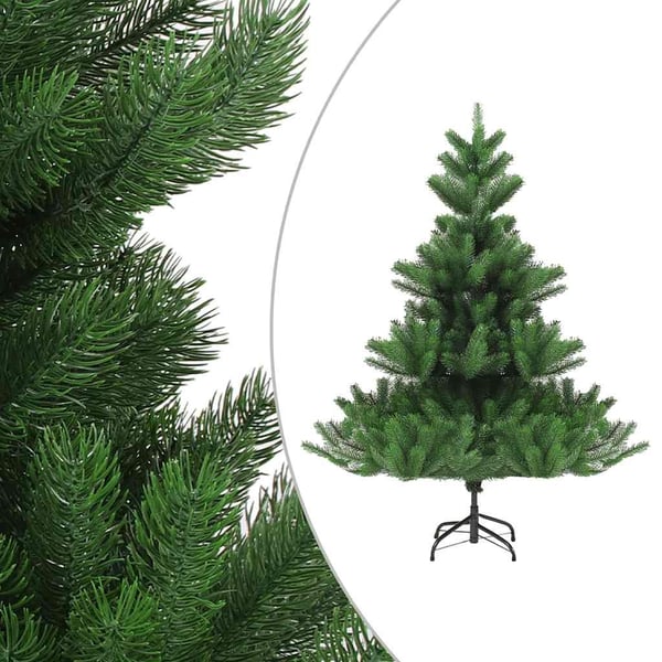vidaXL Nordmann kunstig juletre med LED og kulesett gran grønn 180 cm