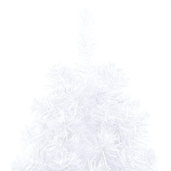 vidaXL Tekojoulukuusi puolikas palloilla esivalaistu valk. 210 cm PVC