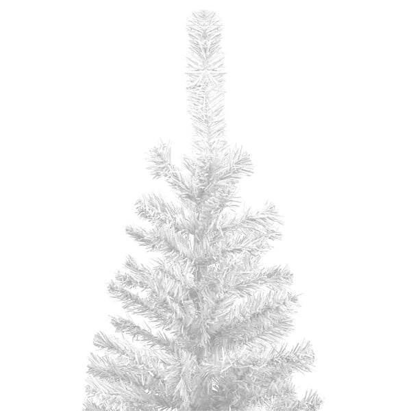 vidaXL kunstigt juletræ med lys og kuglesæt 240 cm hvid
