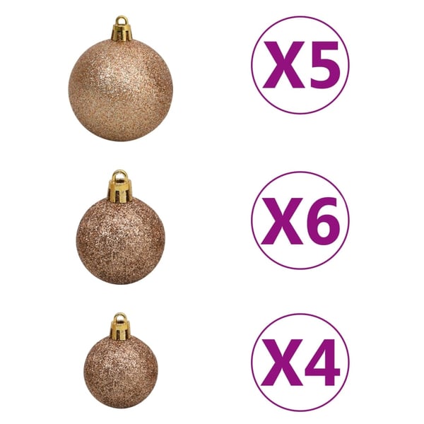 vidaXL Forhåndsbelyst kunstig juletre med kulesett 180 cm 564 grener