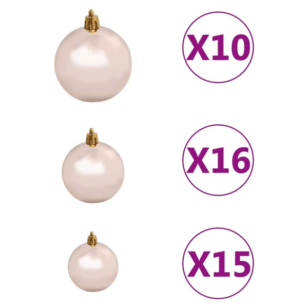 vidaXL Tekojoulukuusi palloilla esivalaistu hopea 210 cm PET