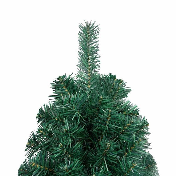 vidaXL Forhåndsbelyst kunstig halvt juletre med kulesett grønn 240 cm