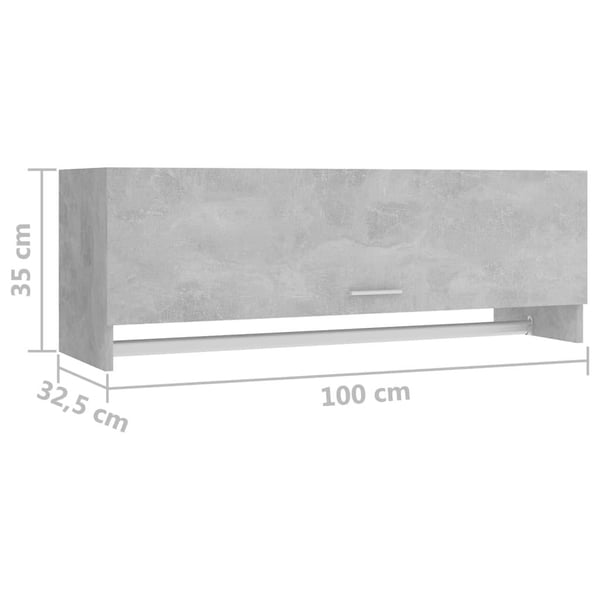 vidaXL Garderobe betonggrå 100x32,5x35 cm sponplate