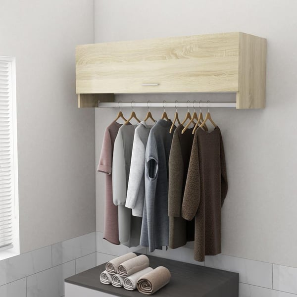 vidaXL Garderobe sonoma eik 100x32,5x35 cm sponplate