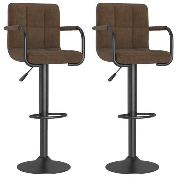 vidaXL barstole 2 stk. stof brun