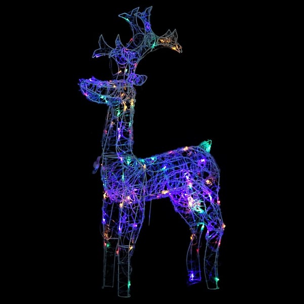 vidaXL juledekoration rensdyr 90 LED-lys 60x16x100 cm akryl