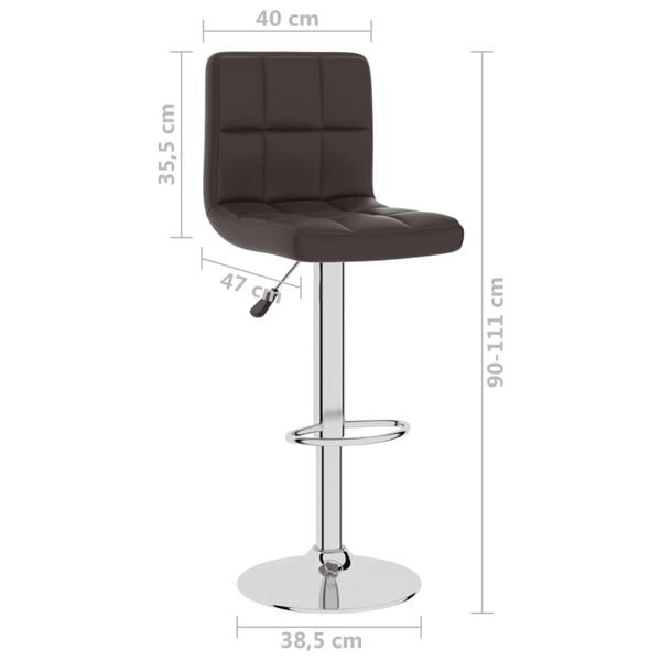 vidaXL Barstol brun konstläder