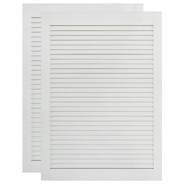 vidaXL Kaapin ovet sälemuotoilu 2 kpl valk. 69x39,4 cm täysi mänty