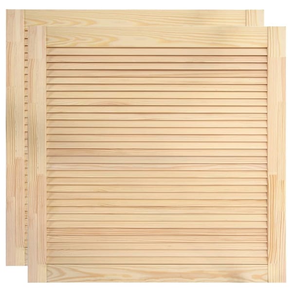 vidaXL Kaapin ovet säleikkömuotoilu 2 kpl 39,5x39,4 cm täysi mänty