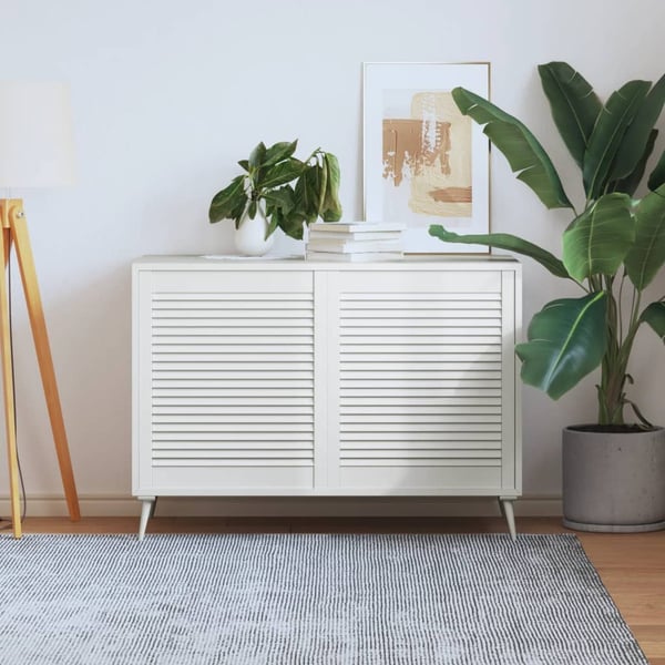 vidaXL skabslåger 2 stk. 69x59,4 cm lameldesign massivt fyr hvid