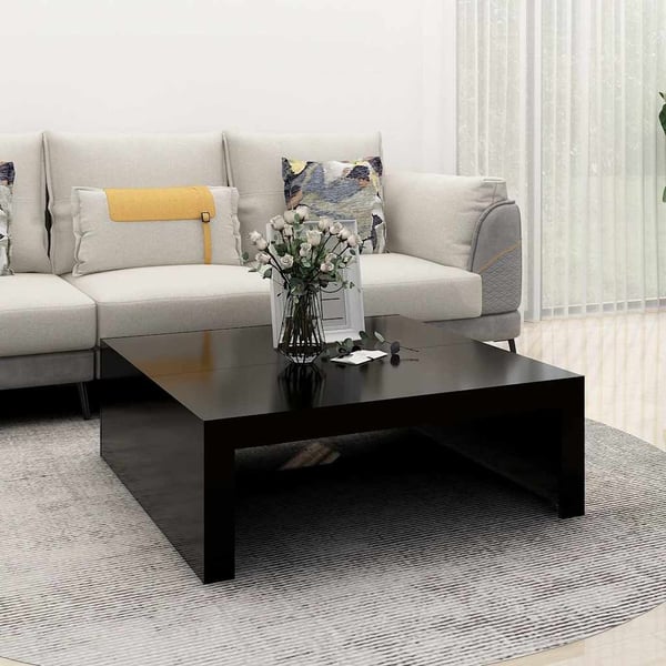 vidaXL sofabord 100x100x35 cm konstrueret træ sort