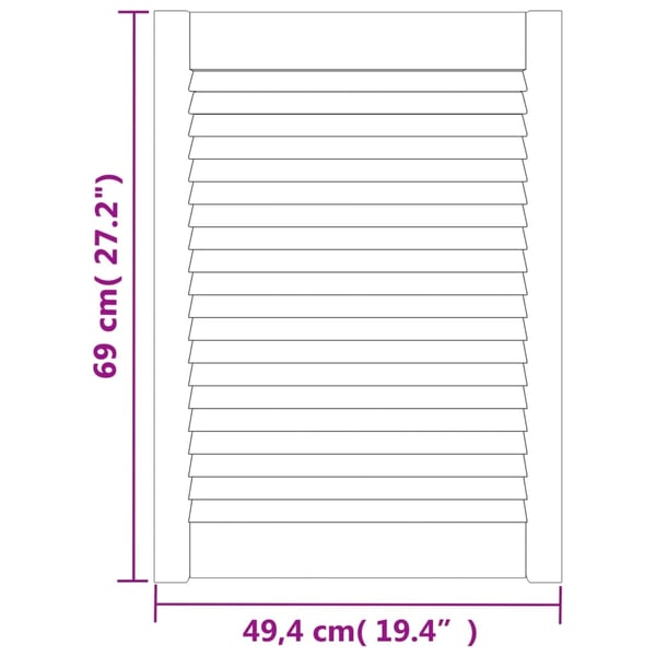 vidaXL skabslåger 4 stk. 69x49,4 cm lameldesign massivt fyrretræ