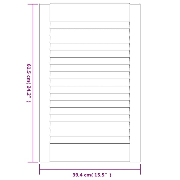 vidaXL skabslåger 2 stk. 61,5x39,4 cm lameldesign massivt fyr hvid