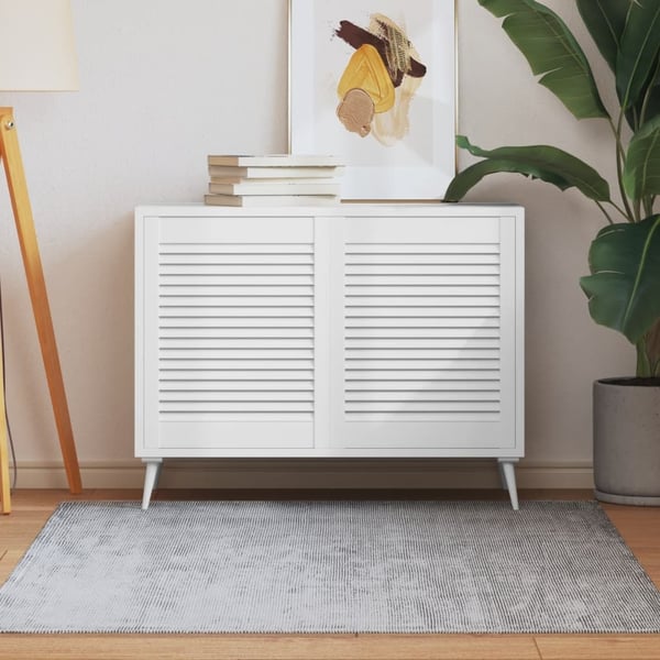 vidaXL skabslåger 2 stk. 61,5x49,4 cm lameldesign massivt fyr hvid